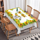 Lofaris Sunflowers Cute Smile Face Rectangle Dining Tablecloth